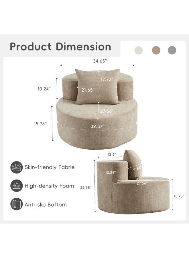 هدف كرسي استرخاء دائري داخلي، كرسي أريكة أرضي فردي لغرفة المعيشة، غرفة النوم، الشقة - Image 2